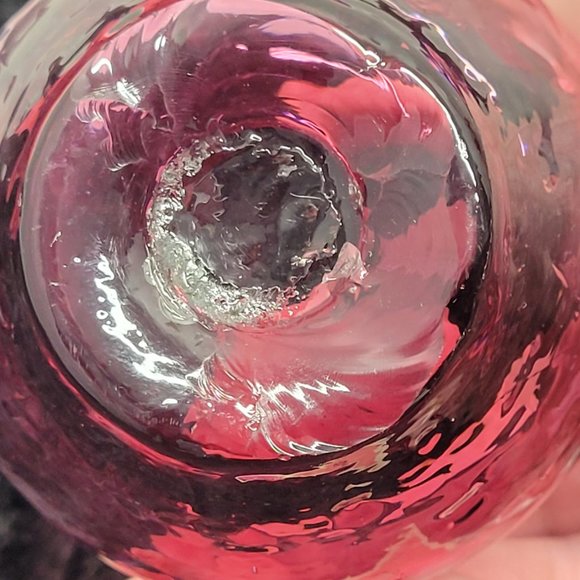 Pilgrim Cranberry Optic Glass Pitcher 3 1/2" - Picture 15 of 15